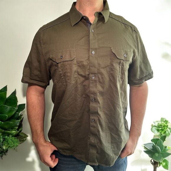 Guess Green Casual Button Down Shirt XXL - Picture 1 of 7